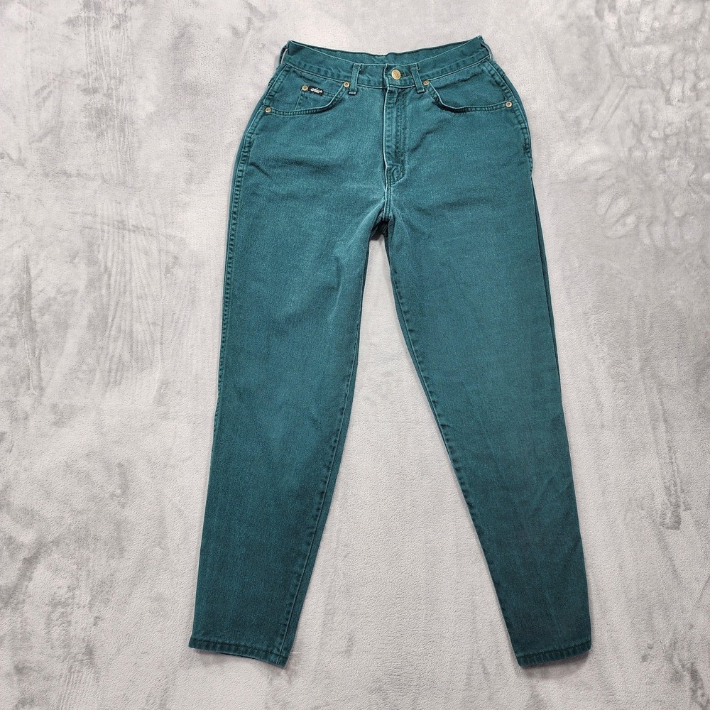 Vintage Chic Jeans Womens 26 Green High Rise Tapered Relaxed Mom Denim USA